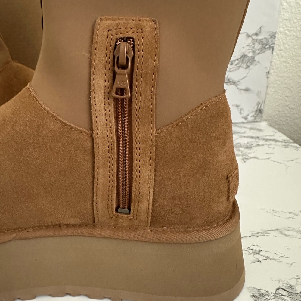 UGG Chestnut Brown Classic Dipper Platform Zip Boots Shoes Women’s Size 11 - Picture 5 of 8